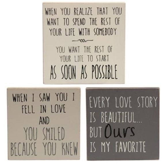 Other - NWT Love Story Square Block Decor